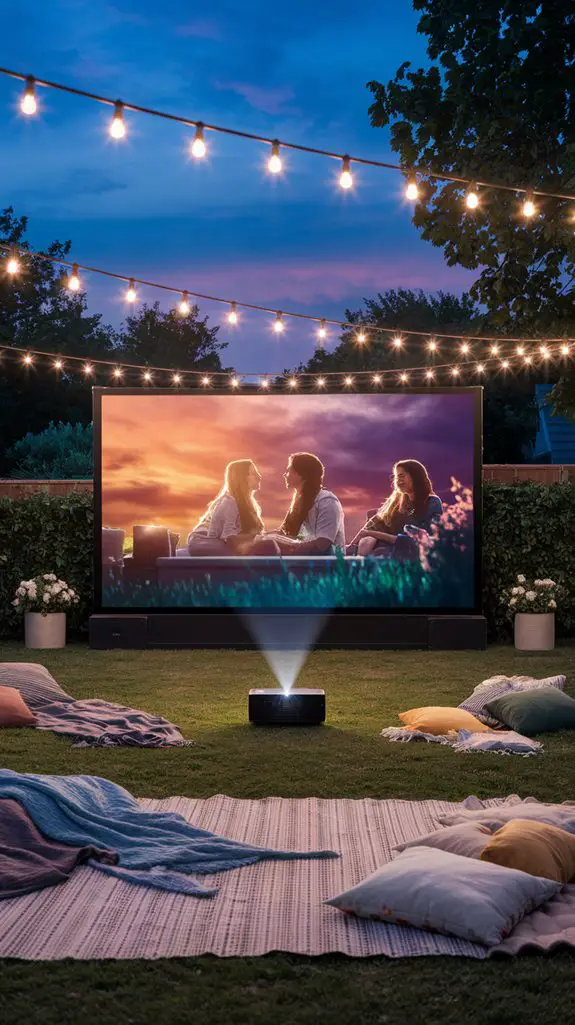 outdoor movie screen features