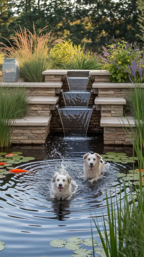 pet friendly landscaping water feature