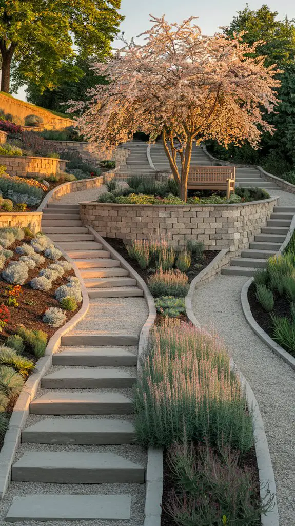 sloped landscape functional zones