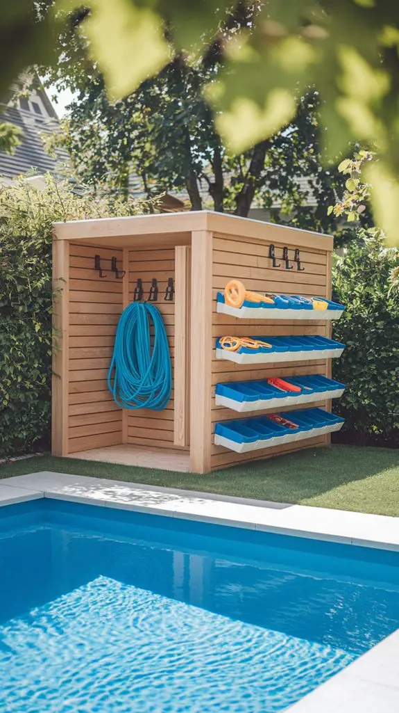 space efficient pool equipment storage