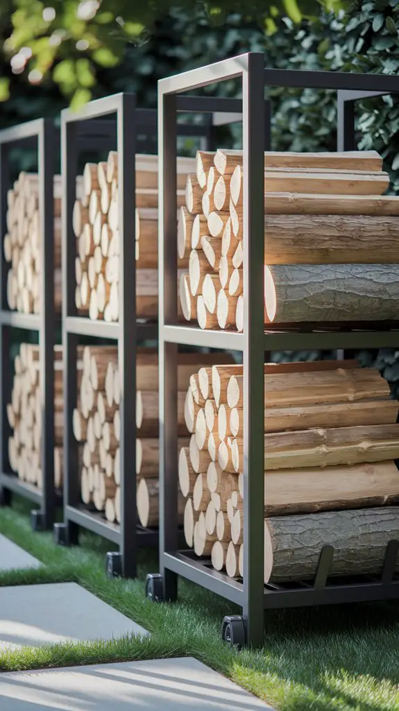 stackable wheeled firewood carts