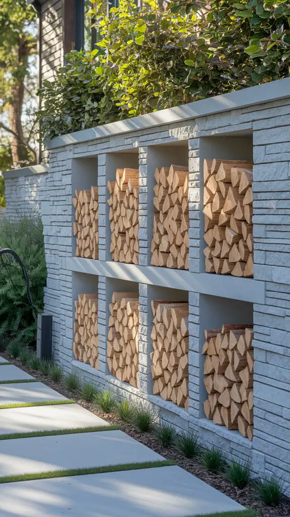 stone wall storage ideas