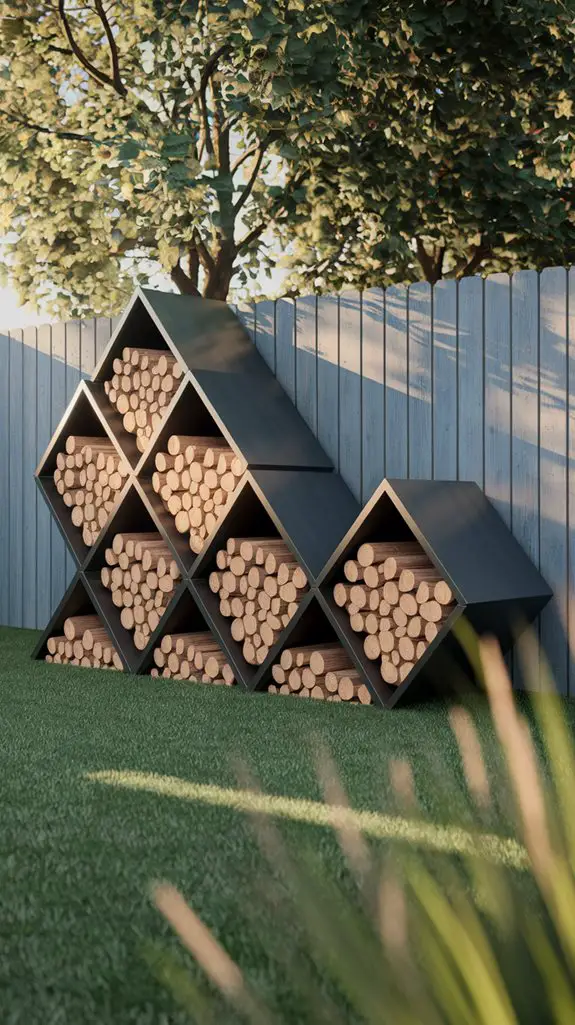stylish geometric wood storage