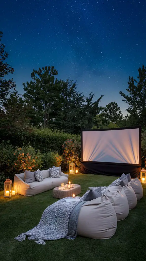 thoughtful outdoor movie seating