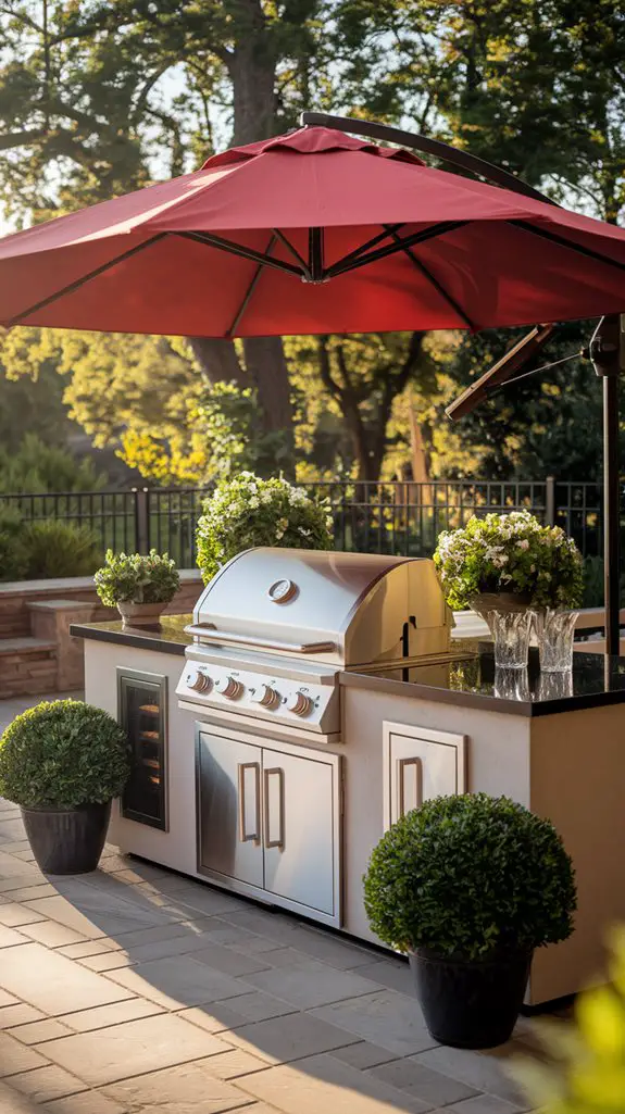 umbrella covered grill islands