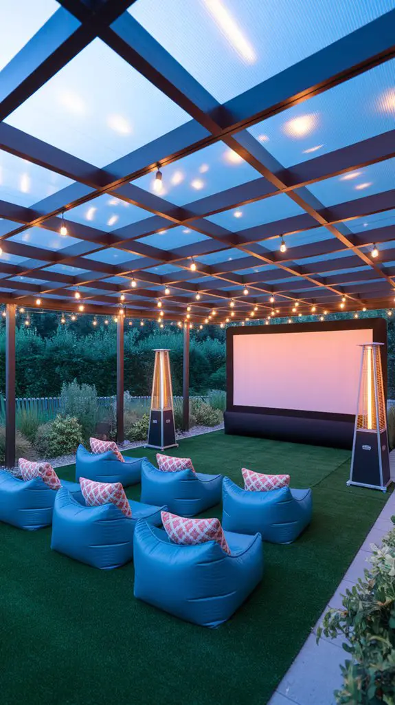 weather proof outdoor cinema setup
