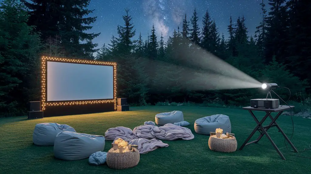 weather resistant outdoor movie setups