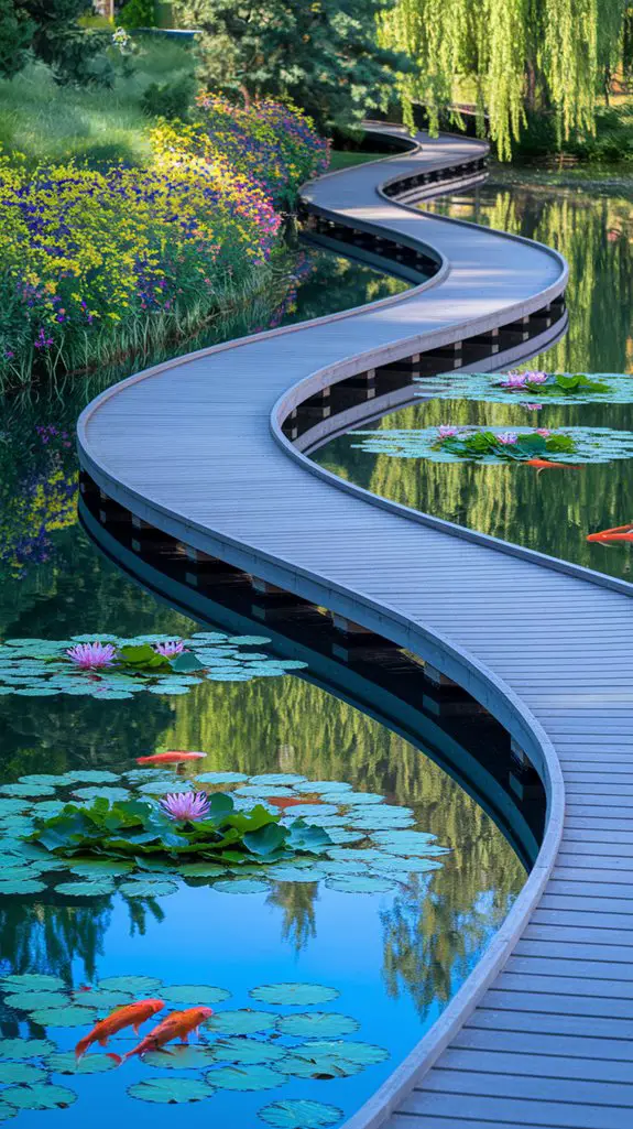 wooden boardwalks enhance tranquility