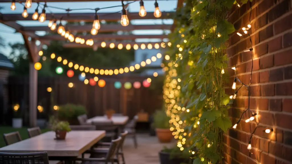 backyard patio string lights